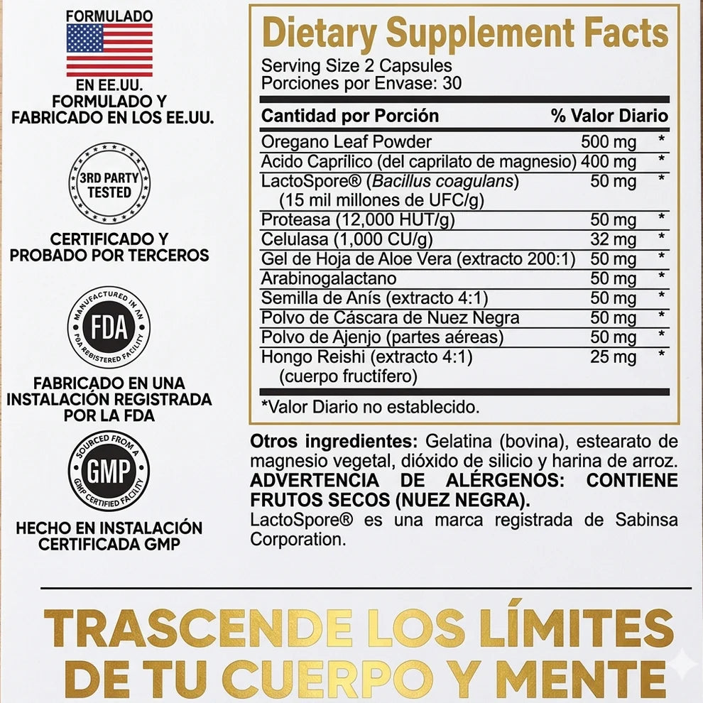 CANDIDA CLEANSE - [Pure Peak] Soporte Intestinal y de Colon 🦠🛡️